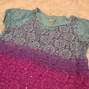 Justice Ombré Lace T-Shirt
